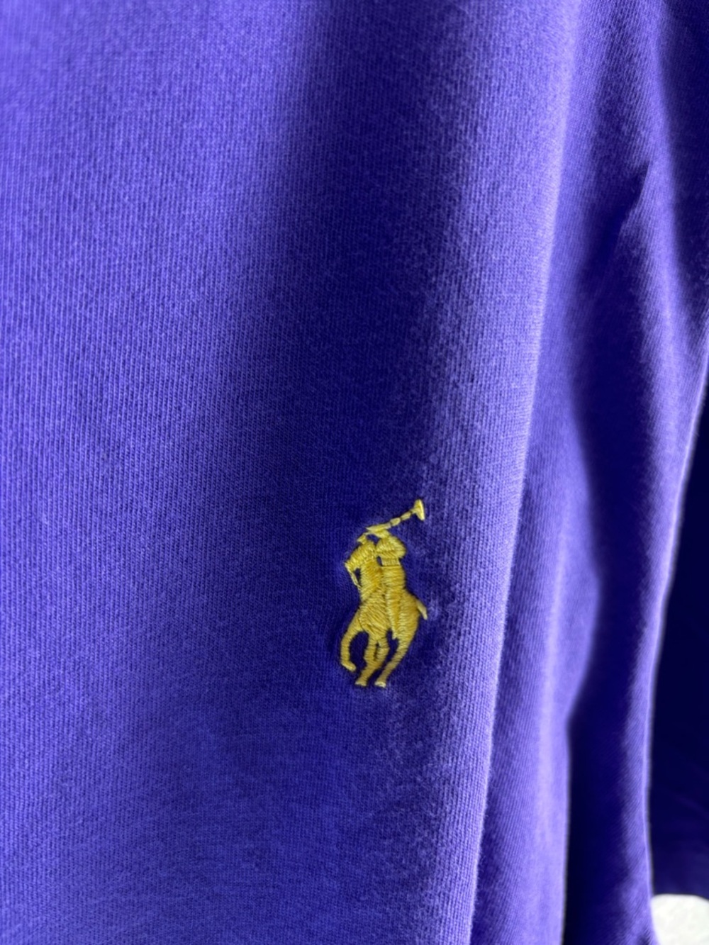 Polo by Ralph Lauren XXL Men’s Violet V-Neck Cotton Tee with Yellow Pony - Picture 2 of 5